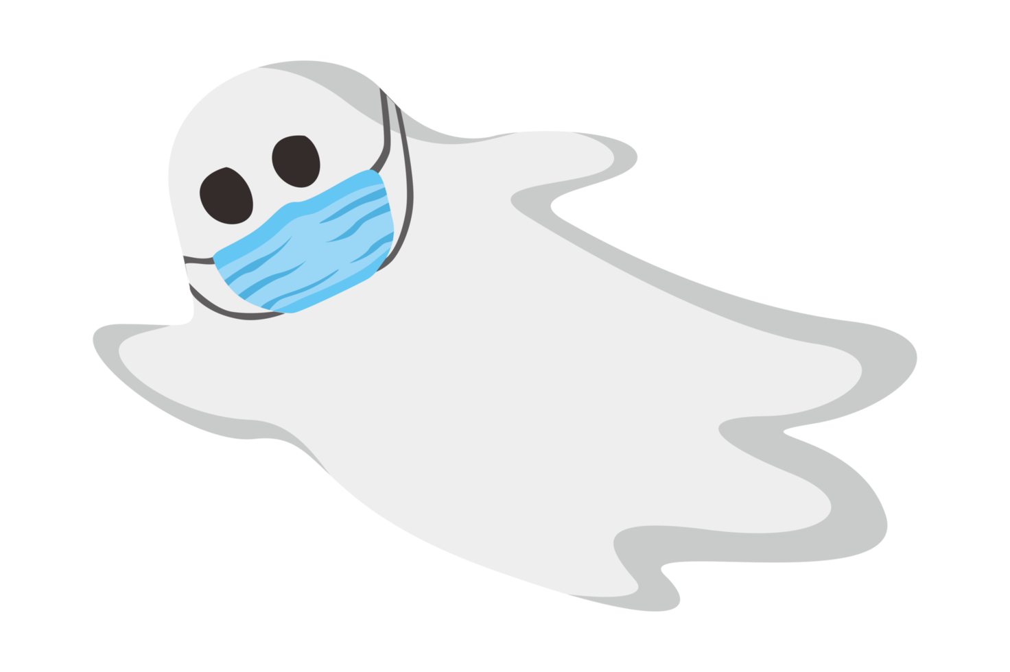 Halloween Cartoon Character - Cute Ghost using face Mask png