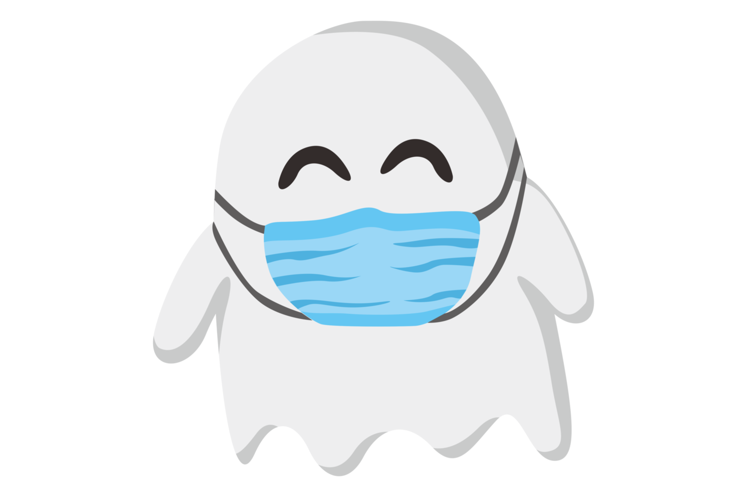 personaje de dibujos animados de halloween - fantasma lindo con mascarilla png