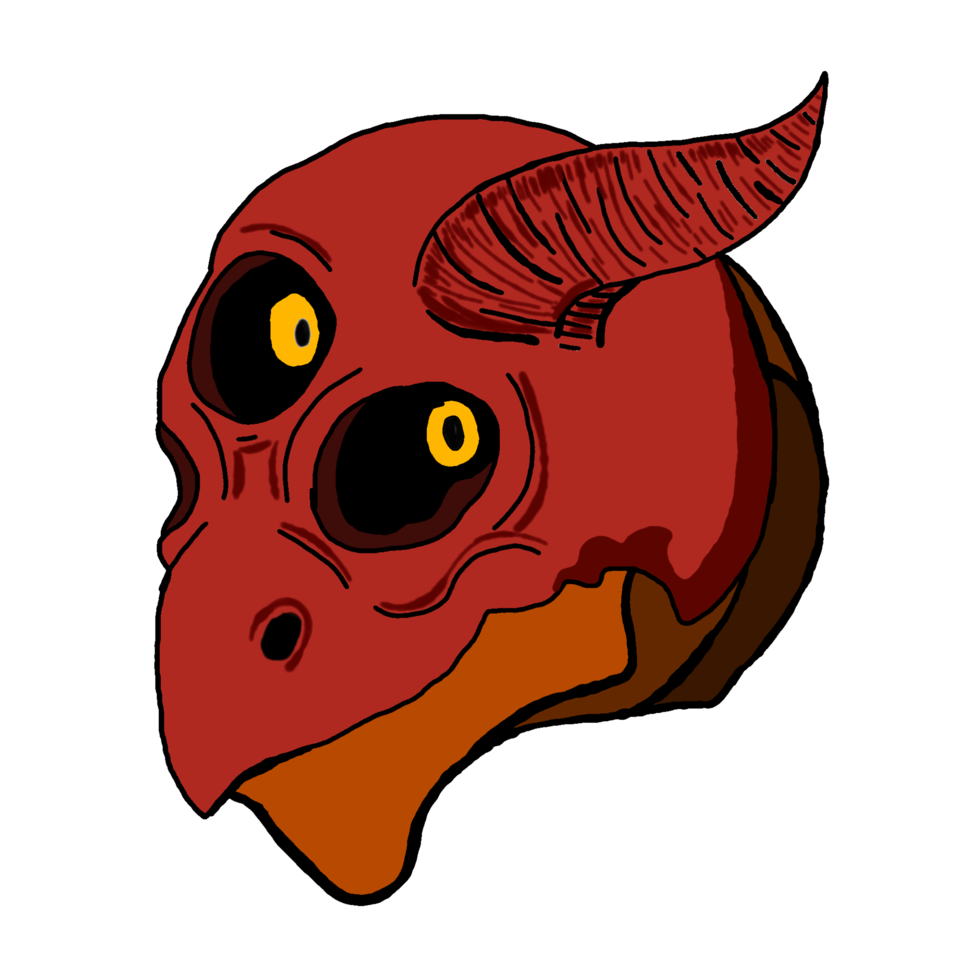 Halloween Cartoon Character -  Demon Head png