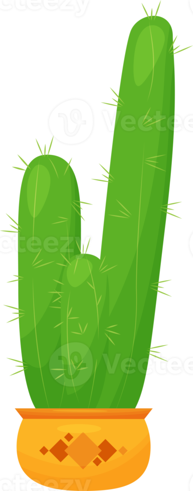 Flowerpot. green cactus png