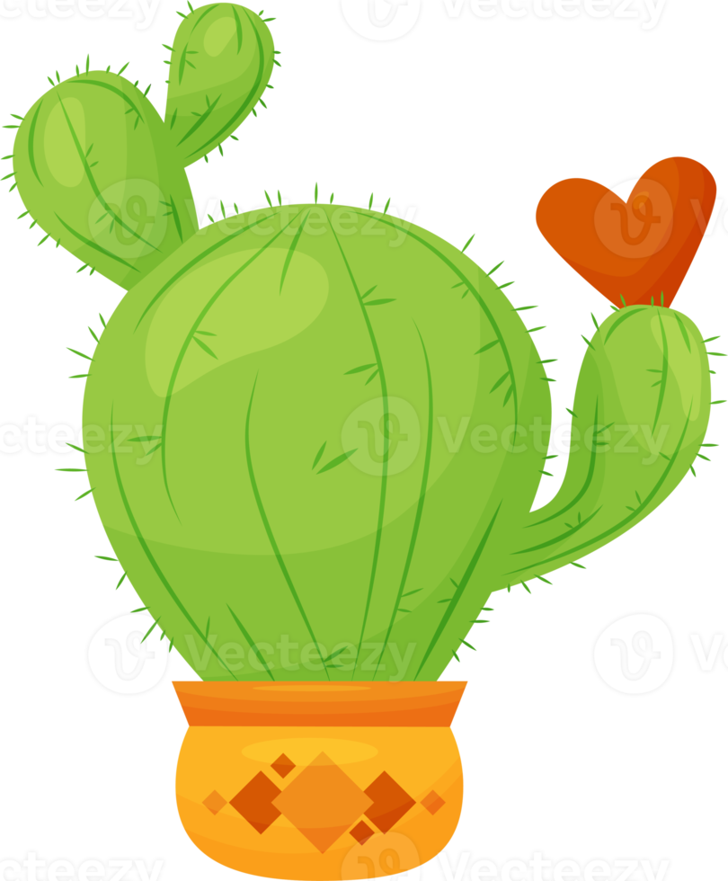 flowerpot cactus with heart 13395821 PNG