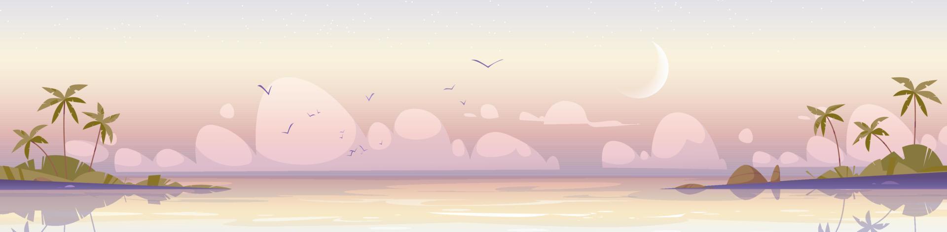 Tropical sea landscape in early morning vector