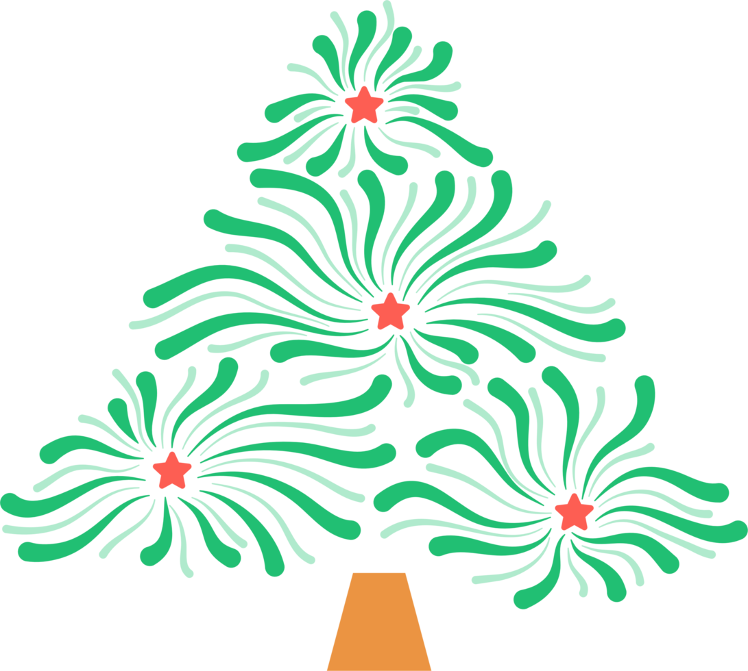 Christmas tree swirl line png