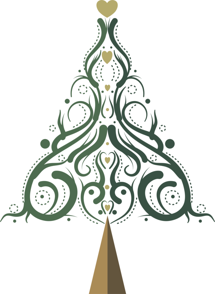 Calligraphic Christmas tree element png