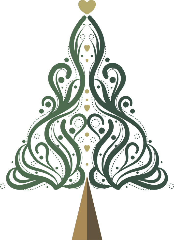 Calligraphic Christmas tree element png