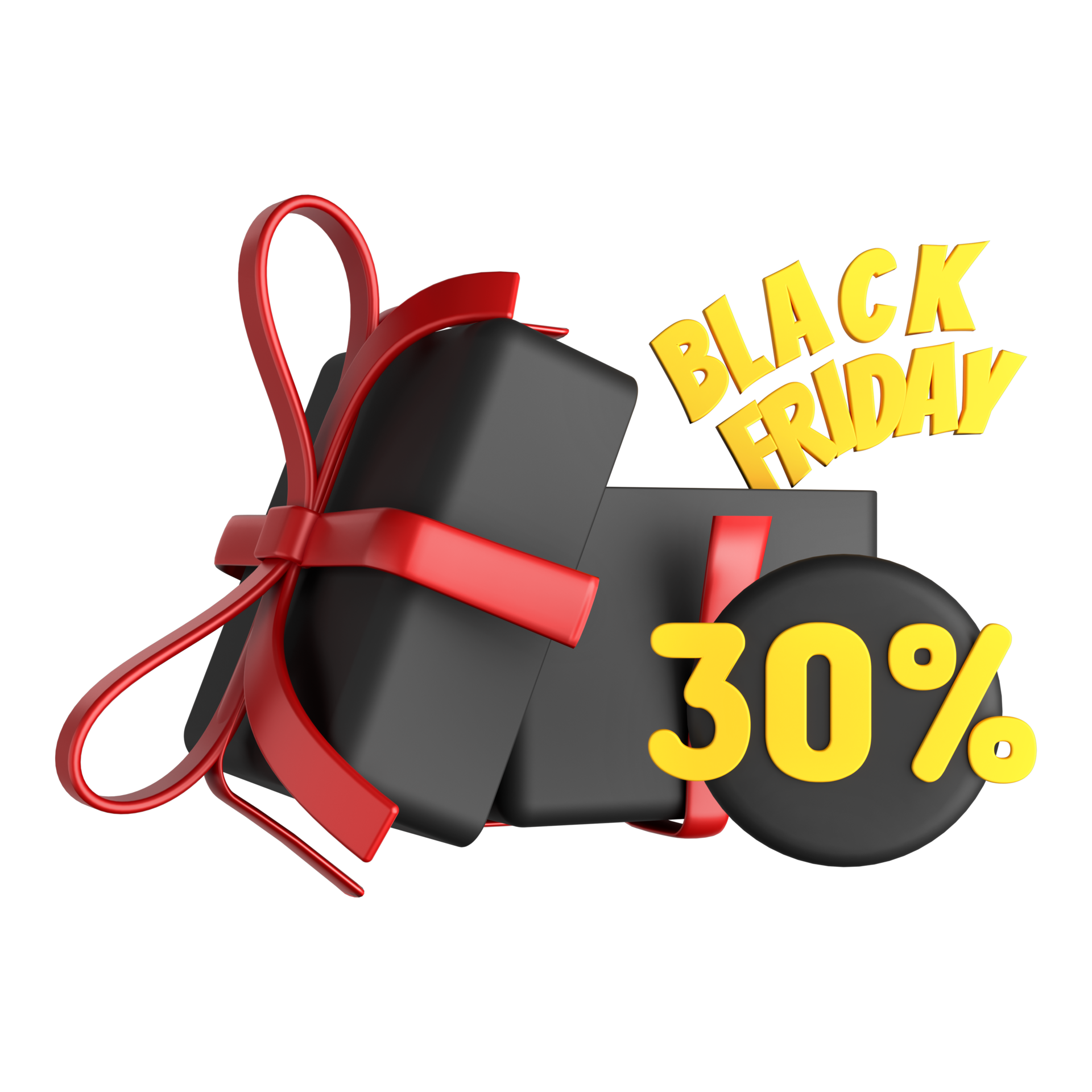 Open Black Gift Box Black Friday Discount 3D 13396315 PNG