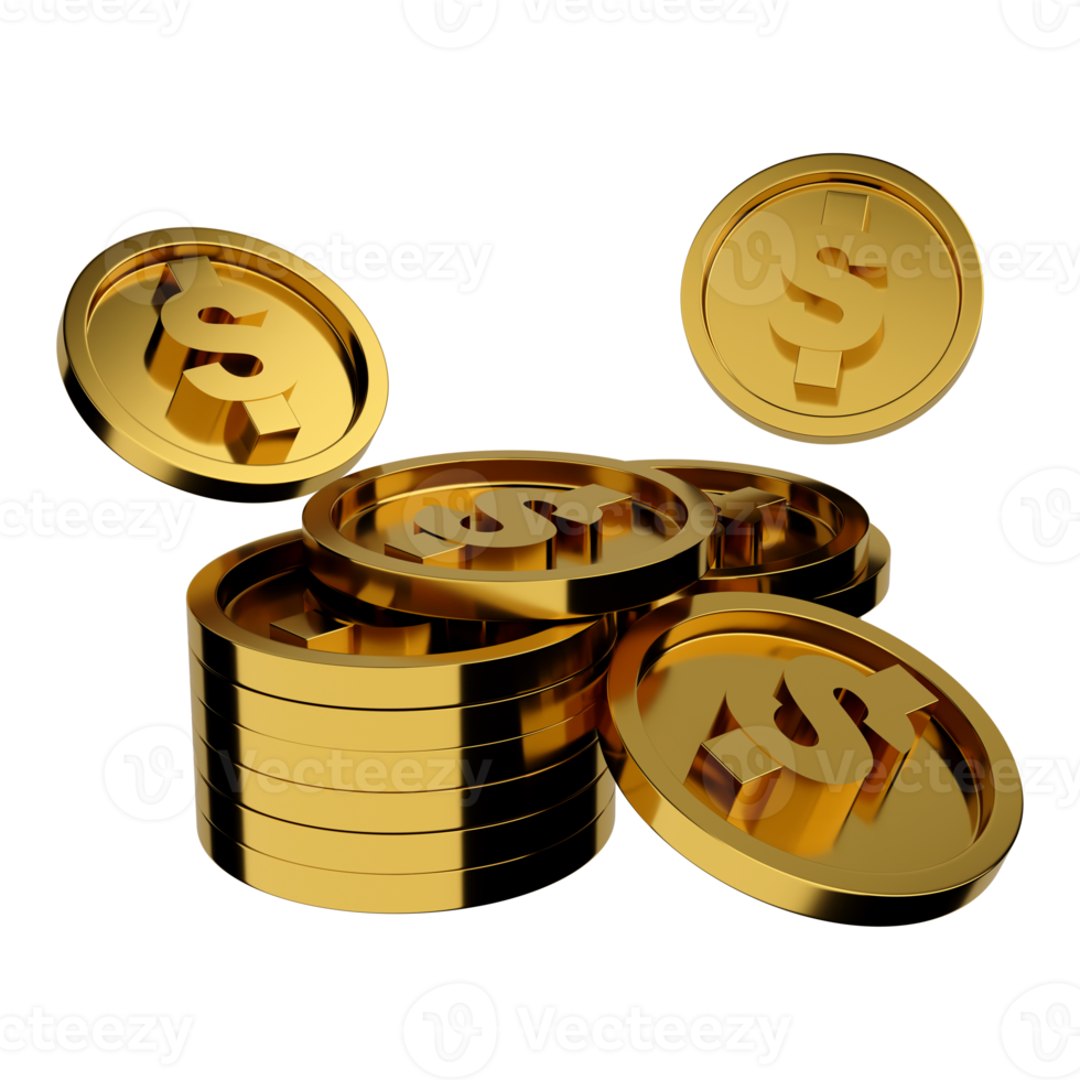 Money Gold Coin 3D PNG