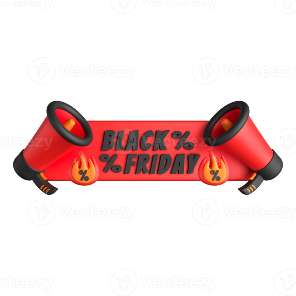 Black Friday Discount 3D PNG