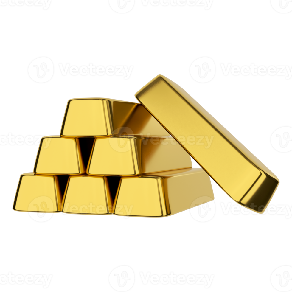 Gold Bar 3D PNG