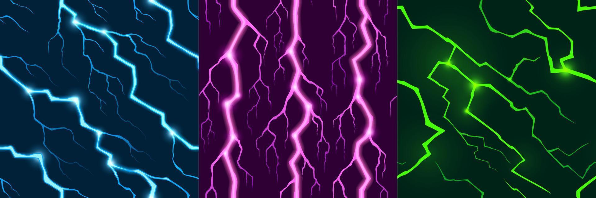 Game textures with electric lightnings vector