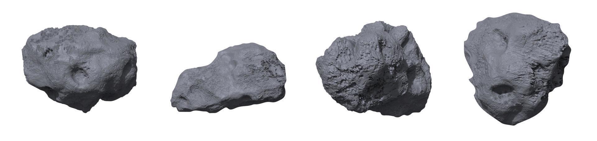 asteroides de piedra. meteorito o espacio canto rodado o roca vector