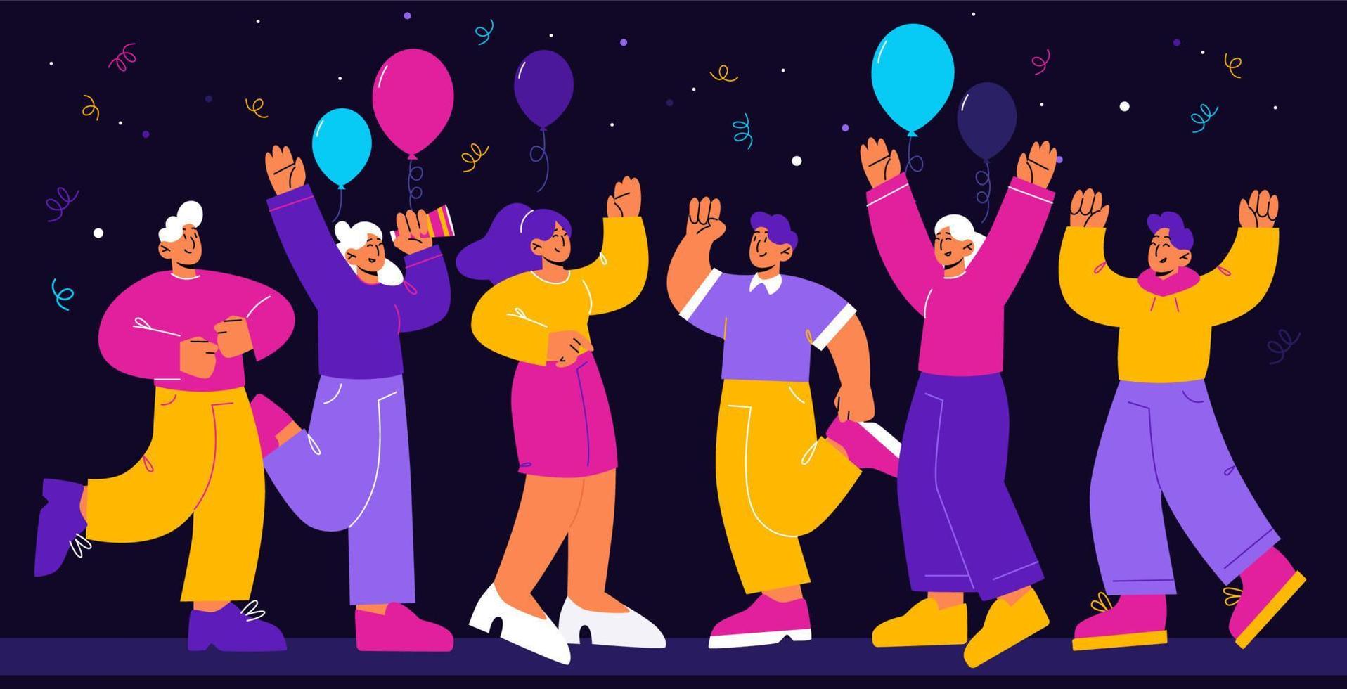 Happy people celebrate party, business corporate vector