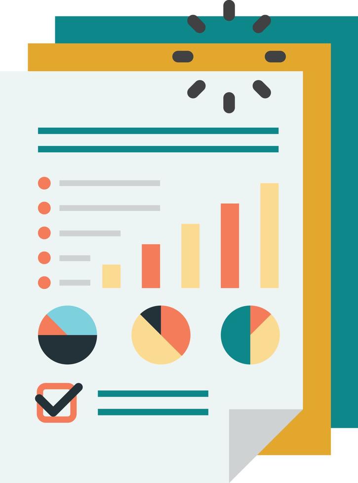 graphs and reports illustration in minimal style vector