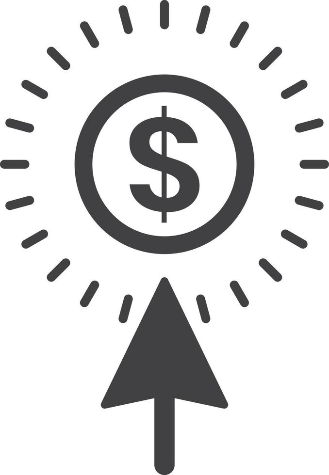 money and cursor illustration in minimal style vector