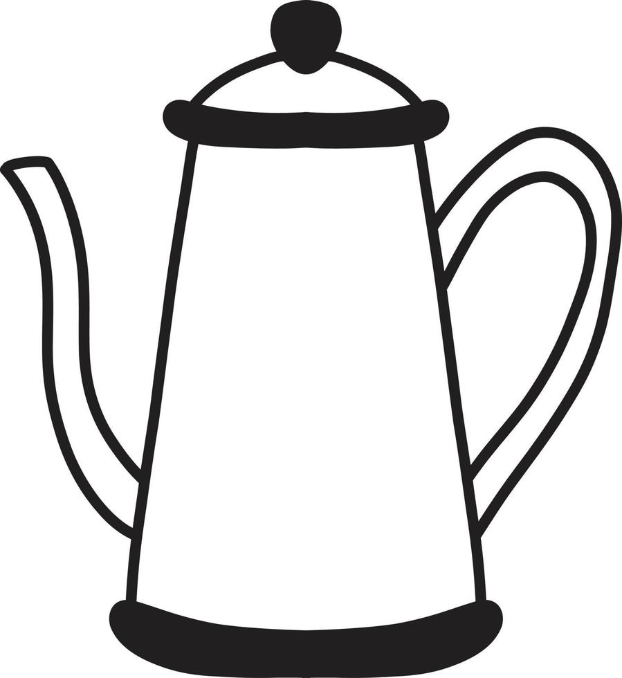 Hand Drawn cute kettle illustration vector