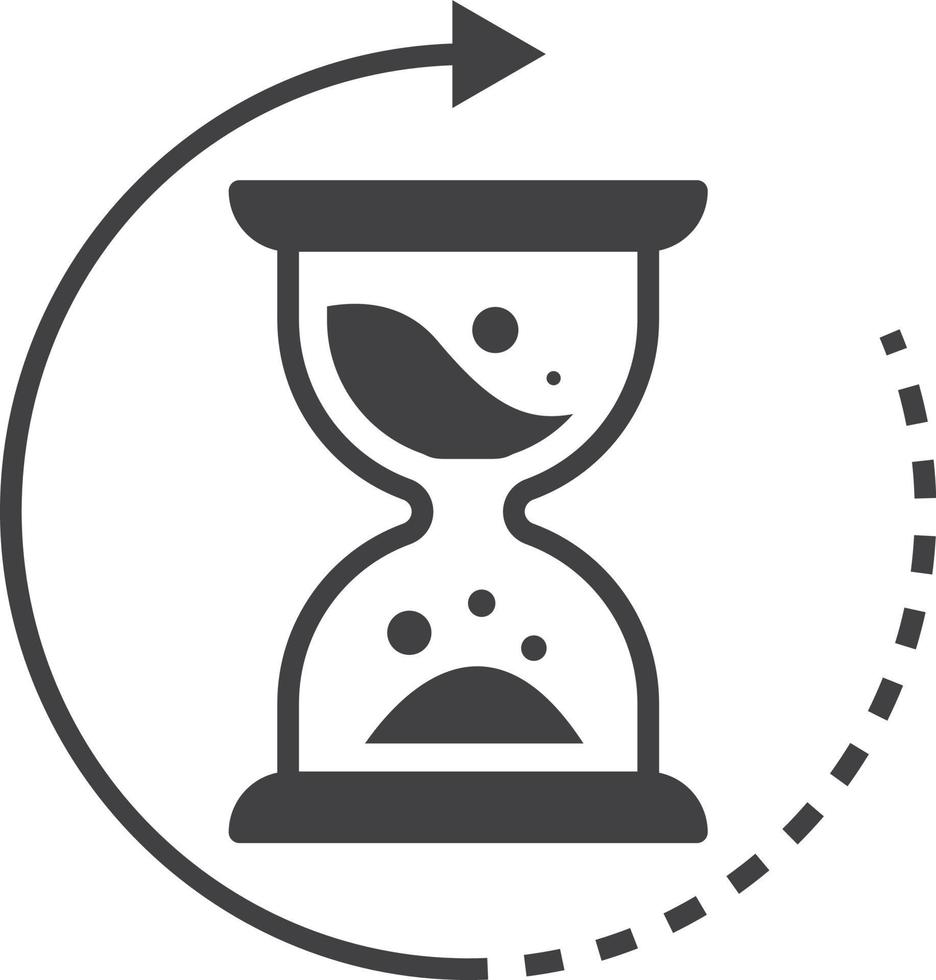 ilustración de reloj de arena en estilo minimalista vector