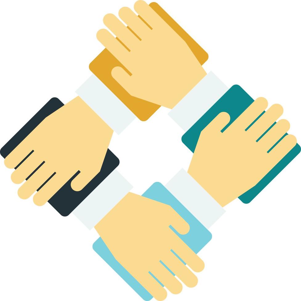 hands and teamwork illustration in minimal style vector