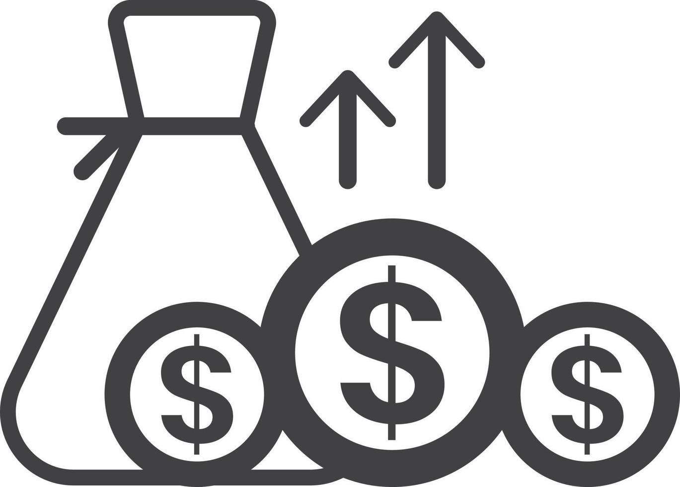 money bag illustration in minimal style vector