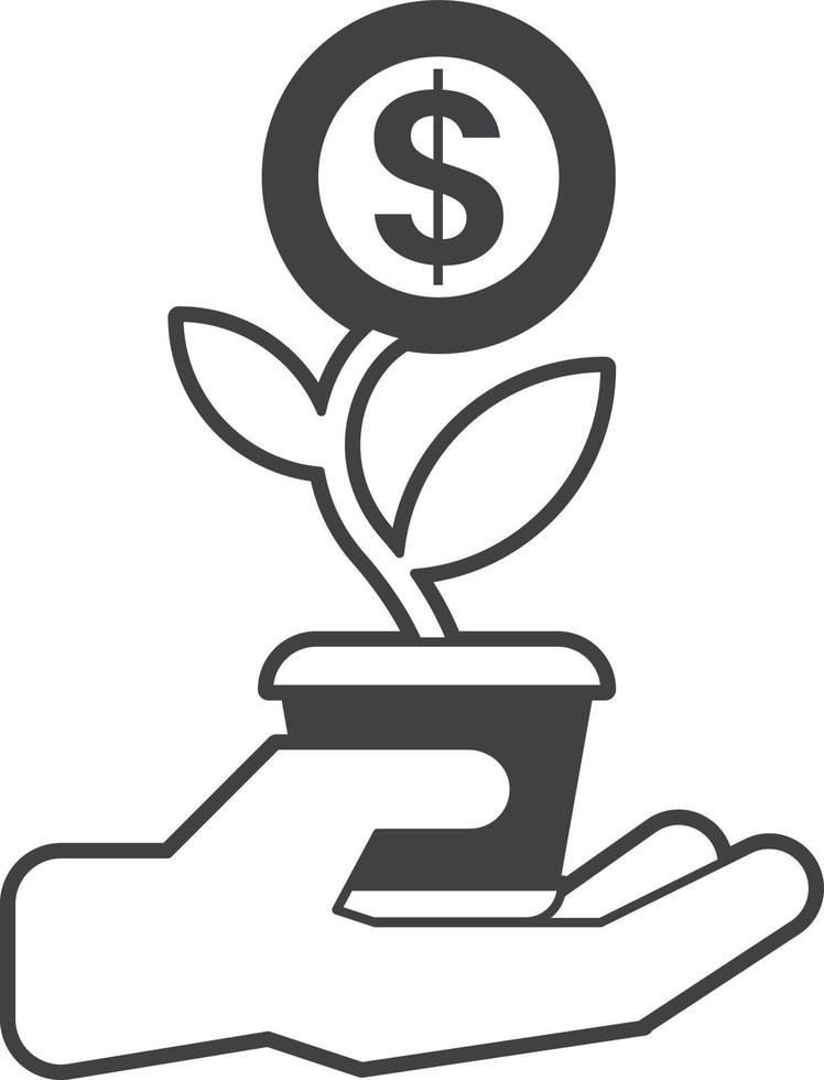 money tree illustration in minimal style vector