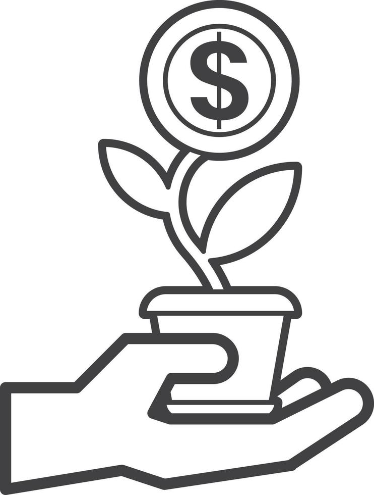 money tree illustration in minimal style vector