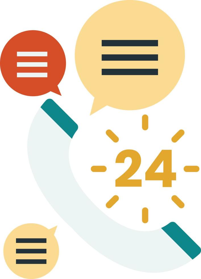 24 hour call center illustration in minimal style vector