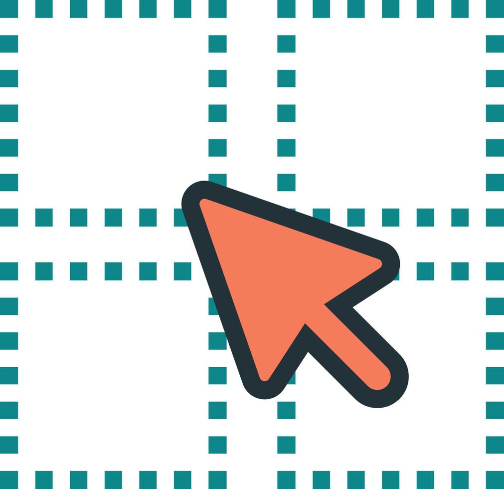 cursor and square illustration in minimal style vector