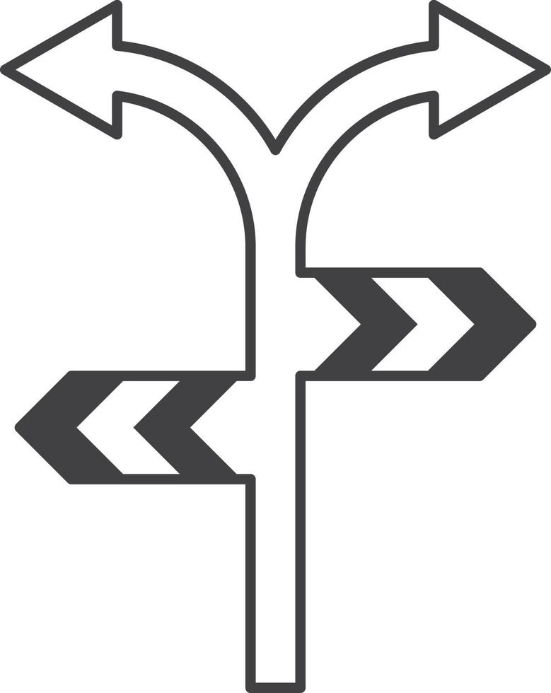 ilustración de señal de cruce de carreteras en estilo minimalista vector
