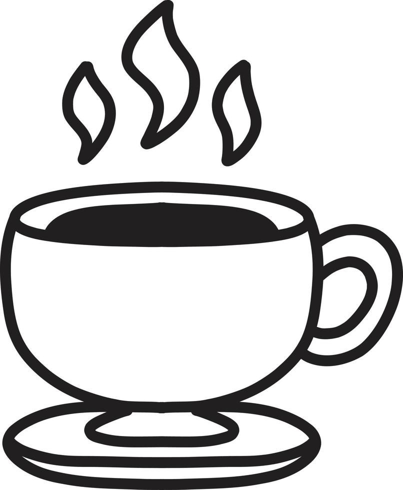 dibujado a mano ilustración de taza de café caliente vector