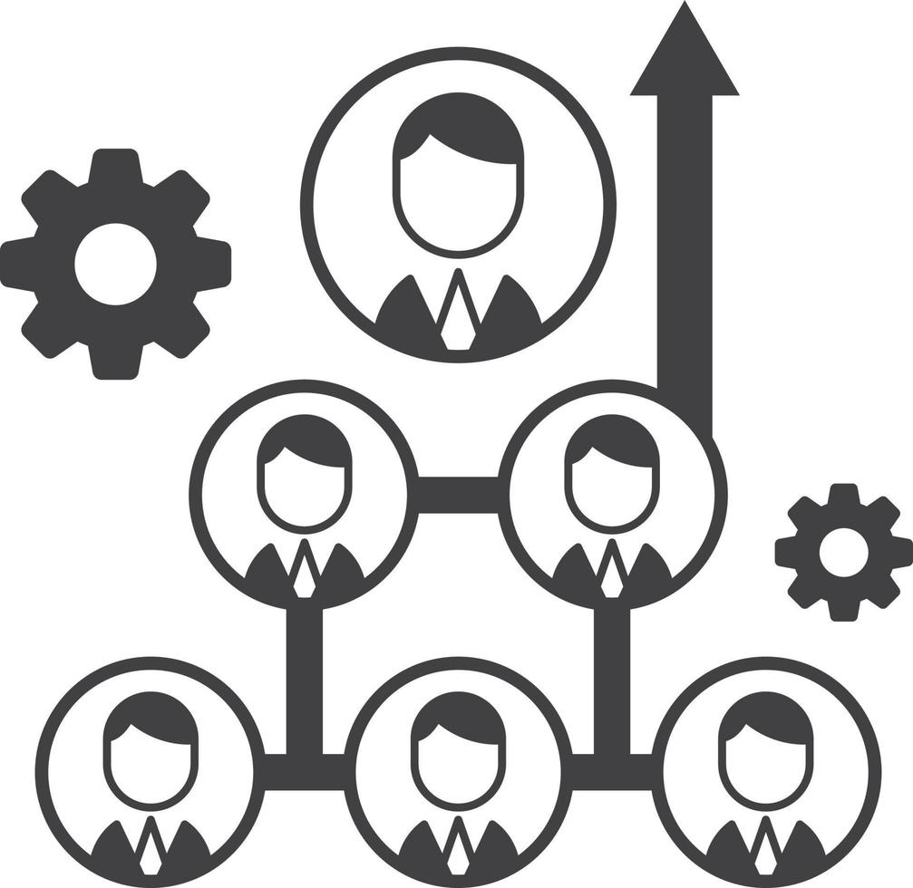 Organization Chart illustration in minimal style vector