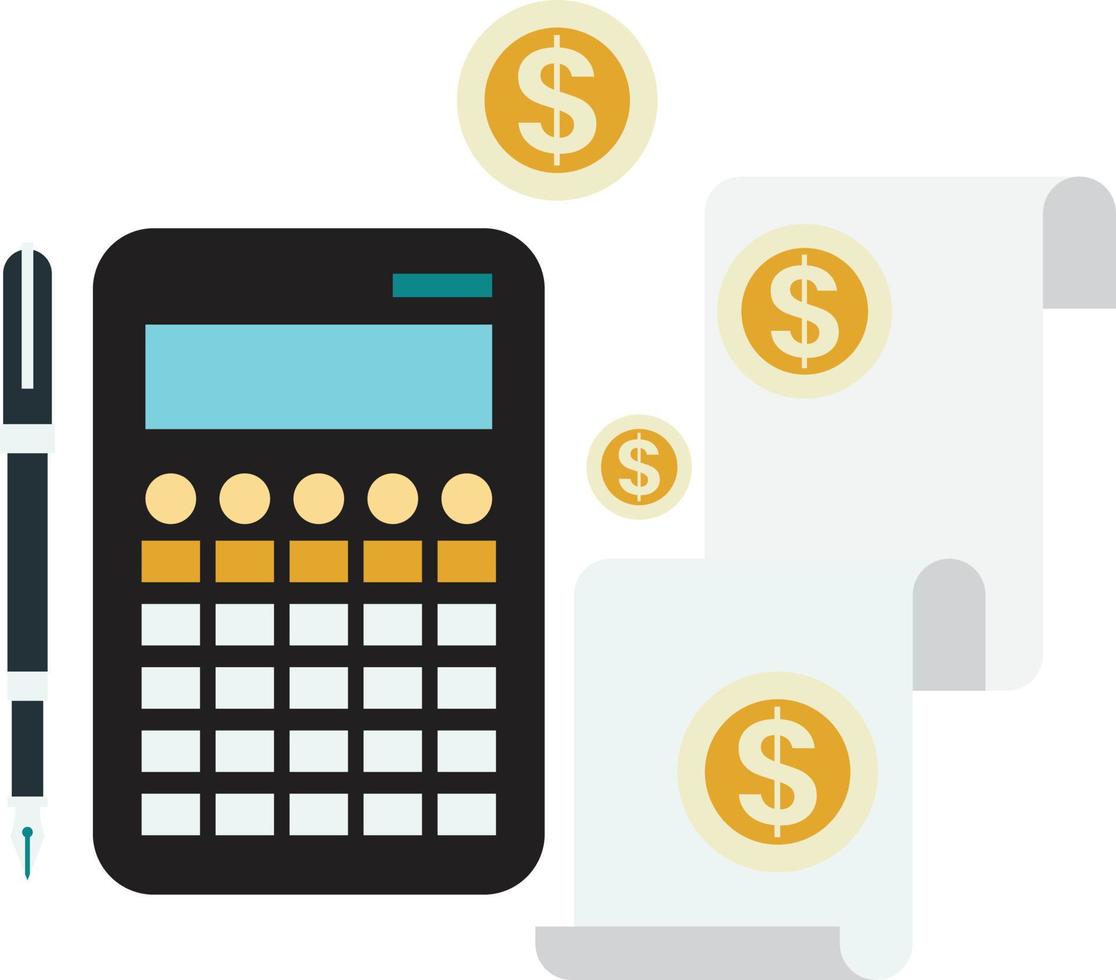 calculator illustration in minimal style vector