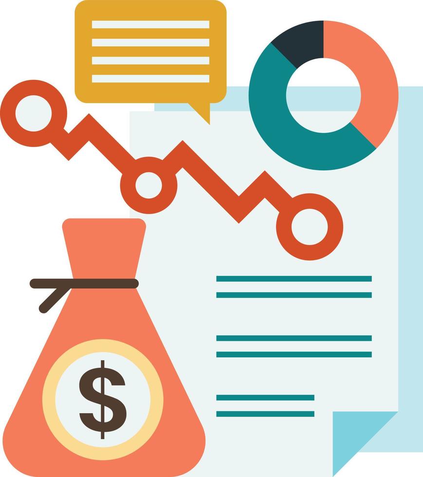 Reports and statistics illustration in minimal style vector