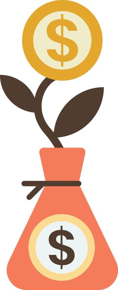 money bag illustration in minimal style vector