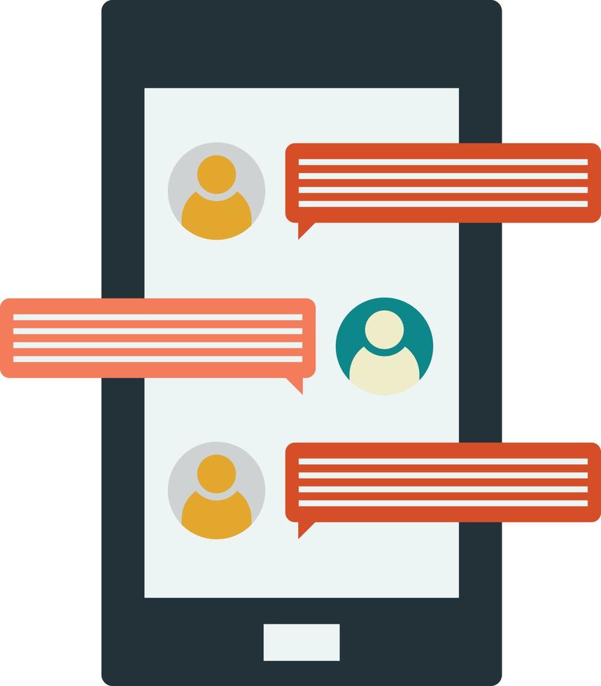 smartphone and message box illustration in minimal style vector
