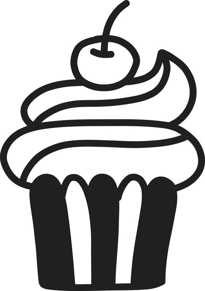 Hand Drawn cupcakes illustration vector