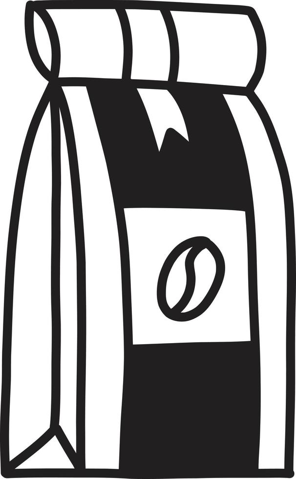 Hand Drawn coffee bean bag illustration vector
