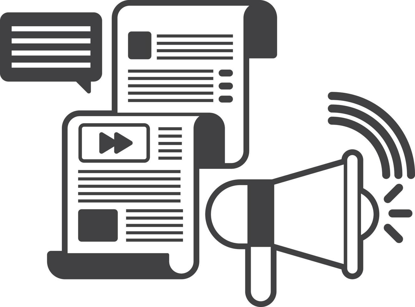 Megaphone and job promotion illustration in minimal style vector