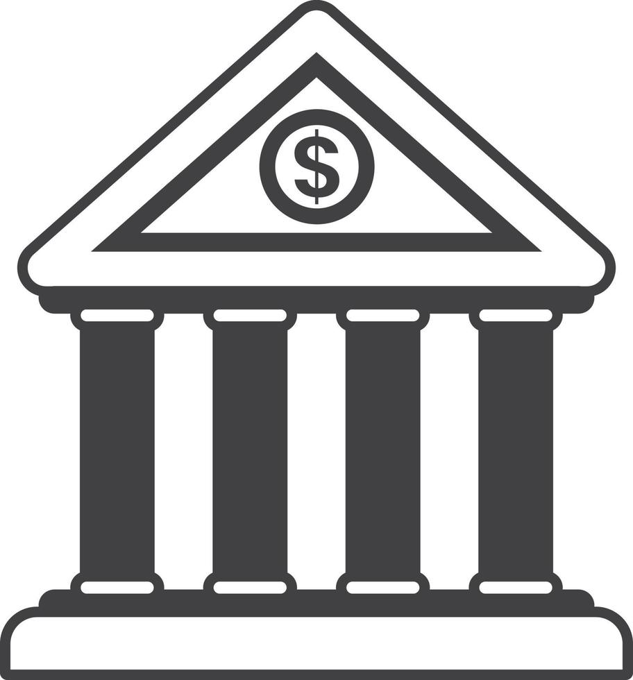 bank building illustration in minimal style vector