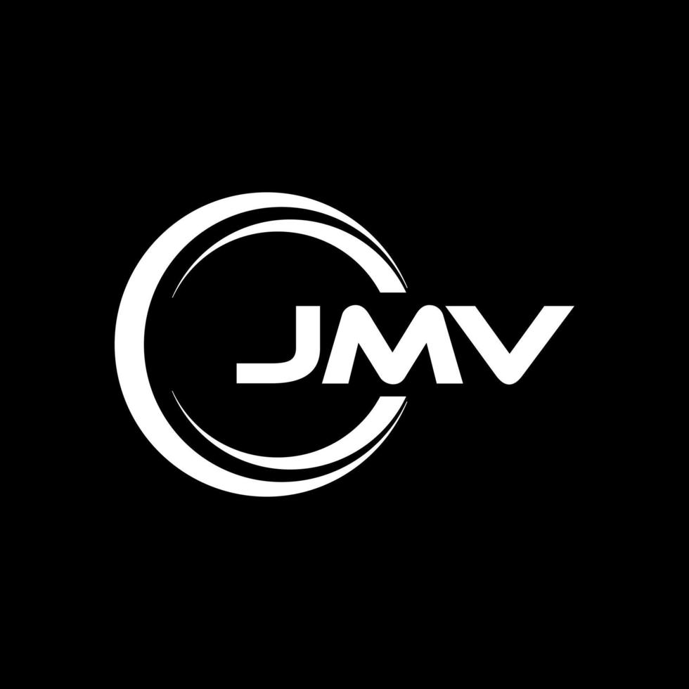 JMV letter logo design in illustration. Vector logo, calligraphy designs for logo, Poster, Invitation, etc.