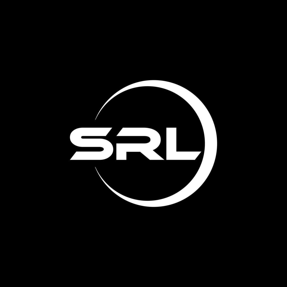 SRL letter logo design with black background in illustrator. Vector logo, calligraphy designs for logo, Poster, Invitation, etc.