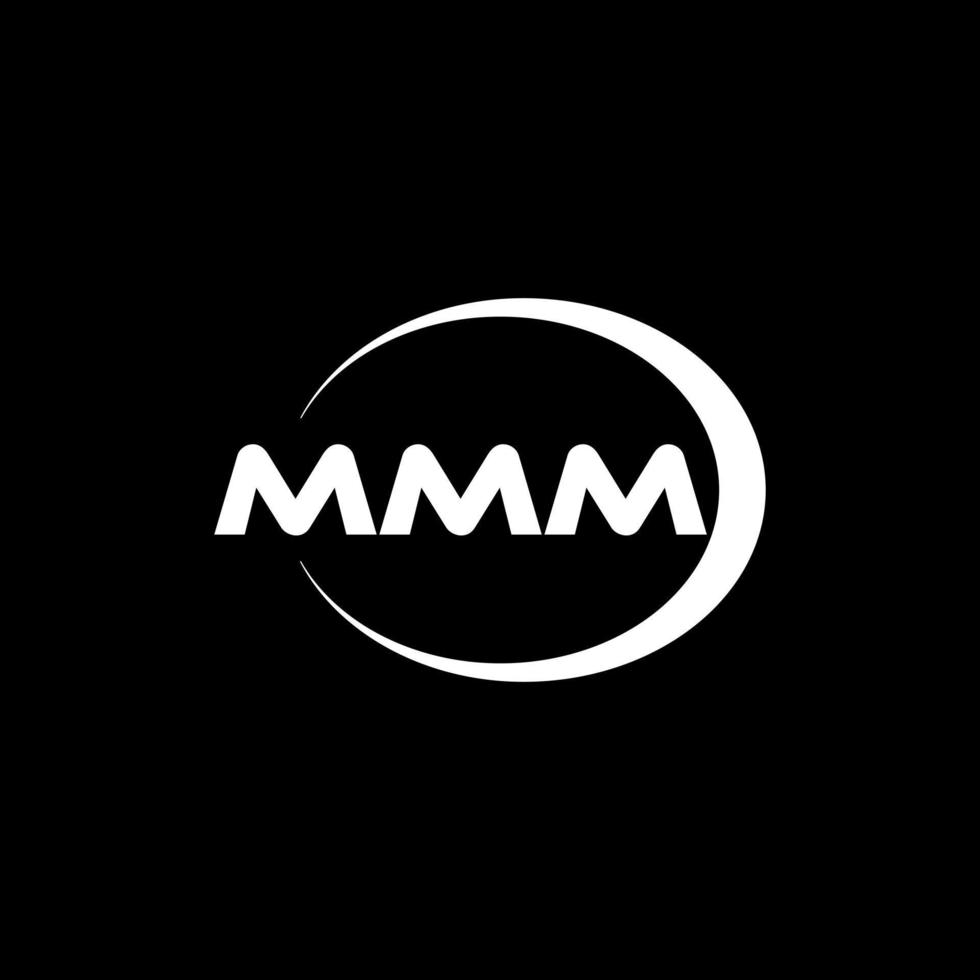 MMM letter logo design in illustration. Vector logo, calligraphy designs for logo, Poster, Invitation, etc.