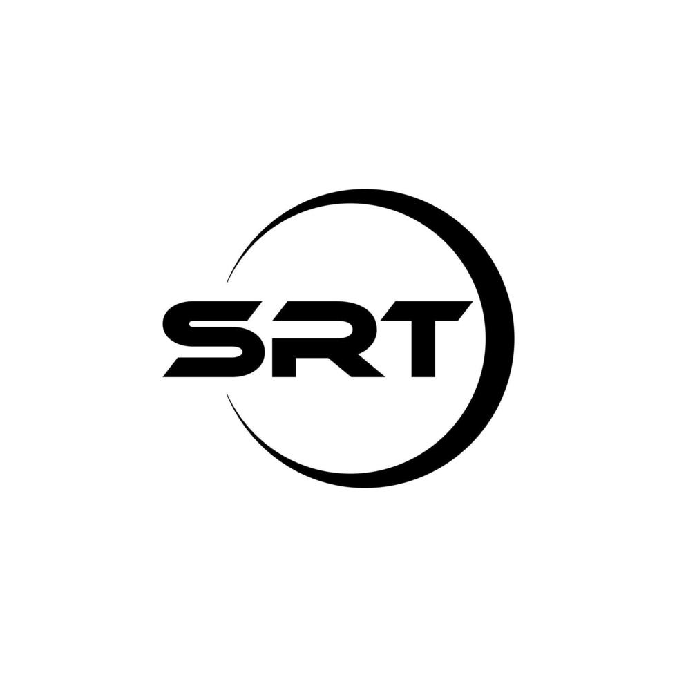 SRT letter logo design with white background in illustrator. Vector logo, calligraphy designs for logo, Poster, Invitation, etc.