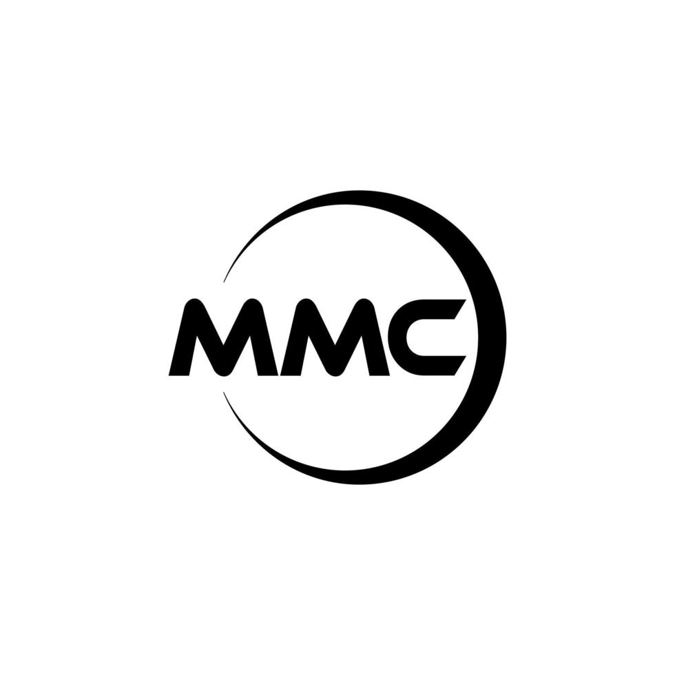 MMC letter logo design in illustration. Vector logo, calligraphy designs for logo, Poster, Invitation, etc.