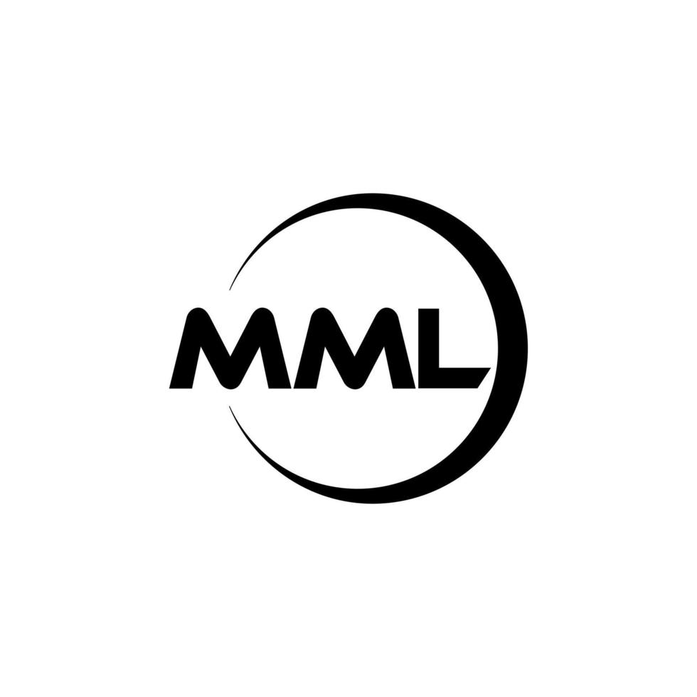 MML letter logo design in illustration. Vector logo, calligraphy designs for logo, Poster, Invitation, etc.