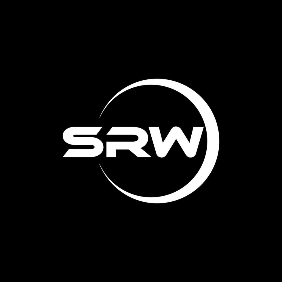 diseño de logotipo de letra srw con fondo negro en illustrator. logotipo vectorial, diseños de caligrafía para logotipo, afiche, invitación, etc. vector