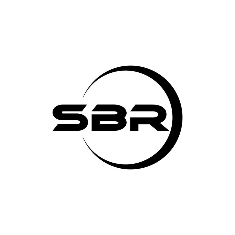 SBR letter logo design with white background in illustrator. Vector logo, calligraphy designs for logo, Poster, Invitation, etc.