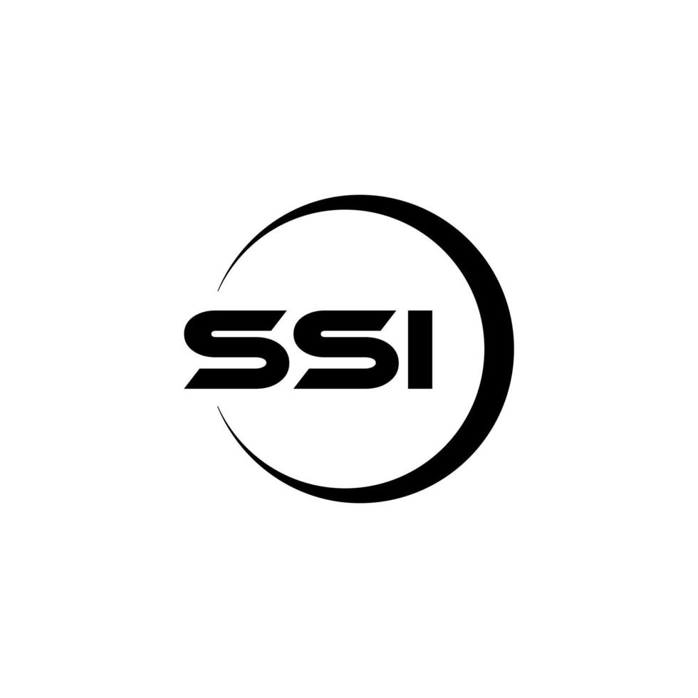 SSI letter logo design with white background in illustrator. Vector logo, calligraphy designs for logo, Poster, Invitation, etc.