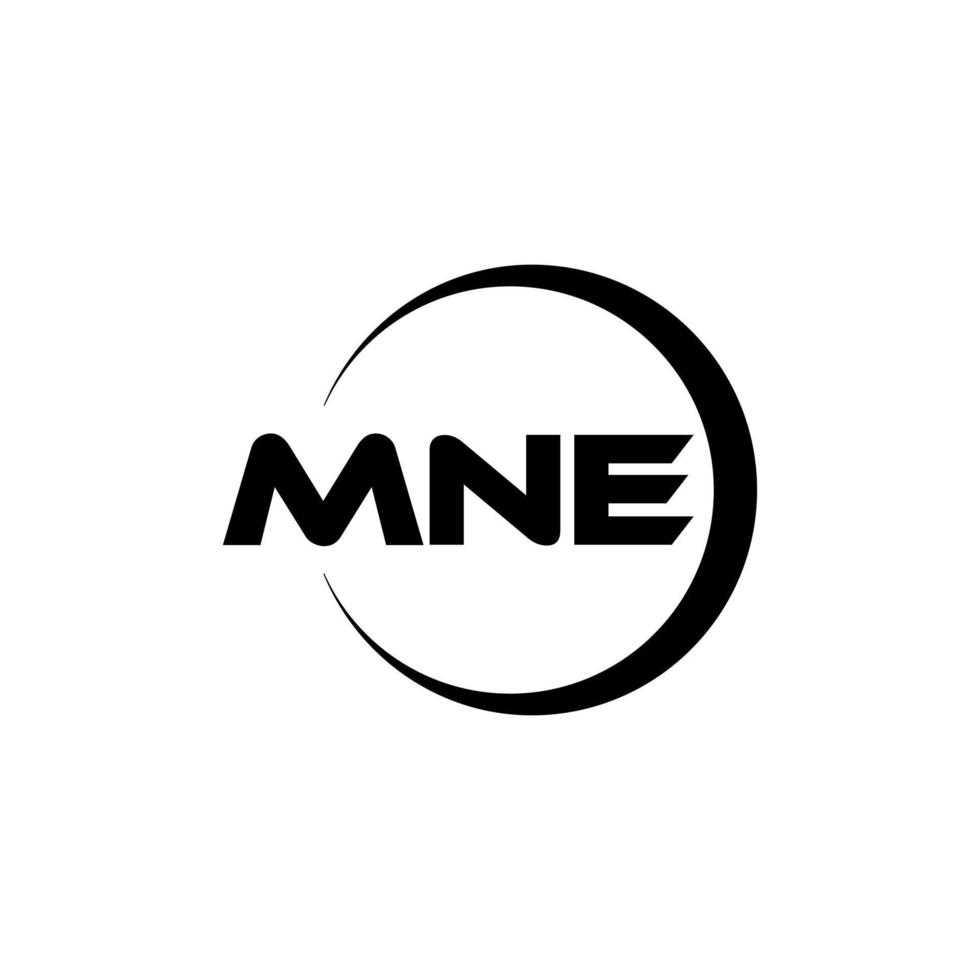 MNE letter logo design in illustration. Vector logo, calligraphy designs for logo, Poster, Invitation, etc.