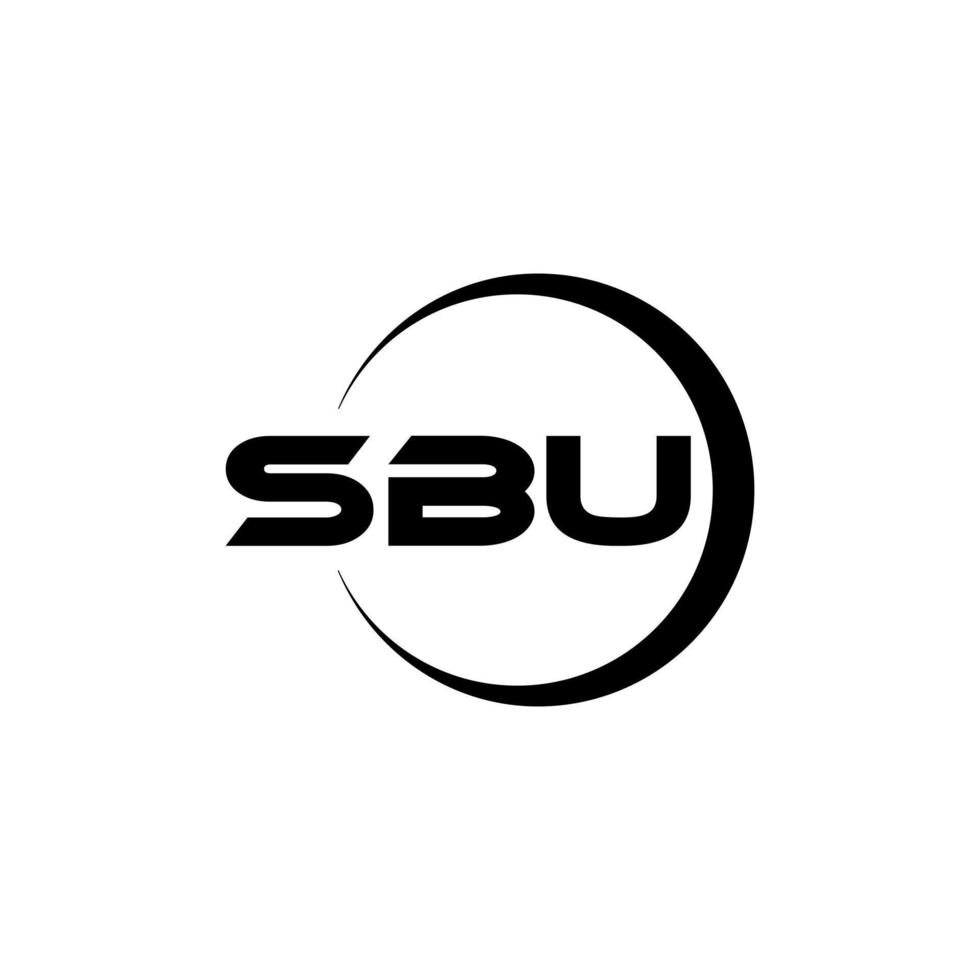 diseño de logotipo de letra sbu con fondo blanco en illustrator. logotipo vectorial, diseños de caligrafía para logotipo, afiche, invitación, etc. vector