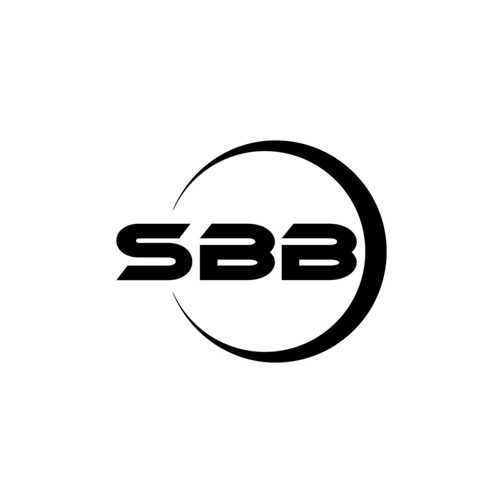 diseño de logotipo de letra sbb con fondo blanco en illustrator. logotipo vectorial, diseños de caligrafía para logotipo, afiche, invitación, etc. vector