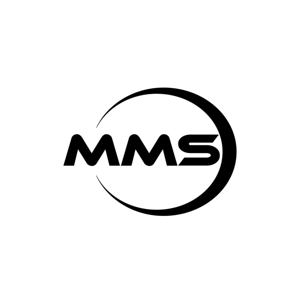 MMS letter logo design in illustration. Vector logo, calligraphy designs for logo, Poster, Invitation, etc.